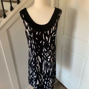 White House | Black Market, Black & White Print Dress